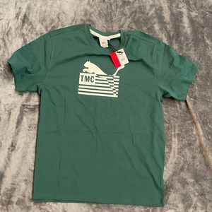 Puma Mens Large Every Day Hussle Short Sleeve Tshirt. Olive. Crew Neck. NWT